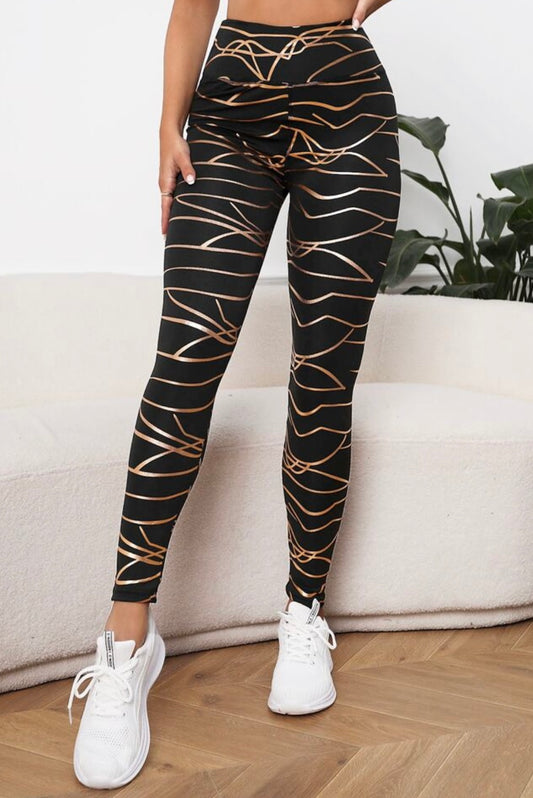 Let Your Light Shine Gold Compression Leggings